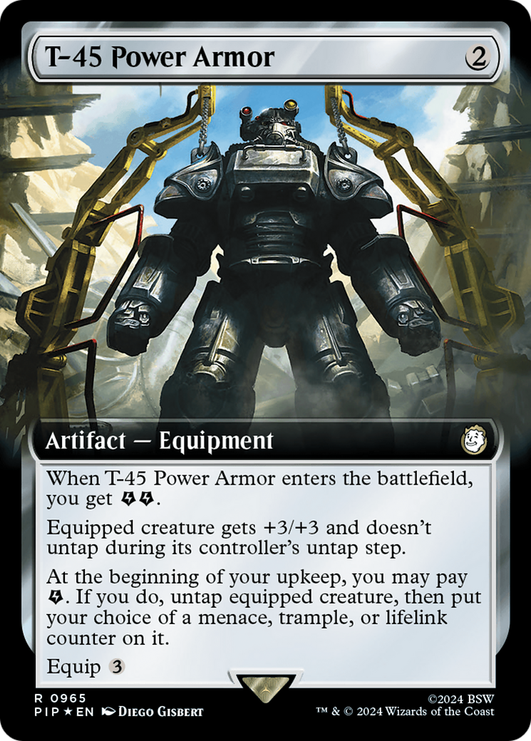 T-45 Power Armor (Extended Art) (Surge Foil) [Fallout] | Tabernacle Games
