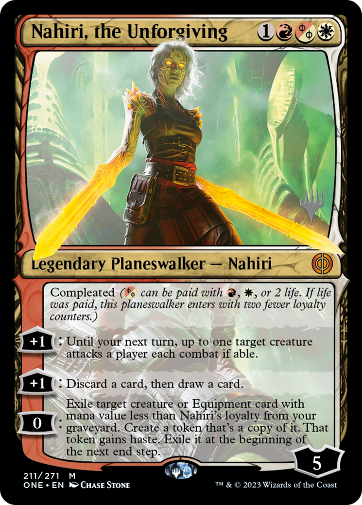 Nahiri, the Unforgiving (Promo Pack) [Phyrexia: All Will Be One Promos] | Tabernacle Games