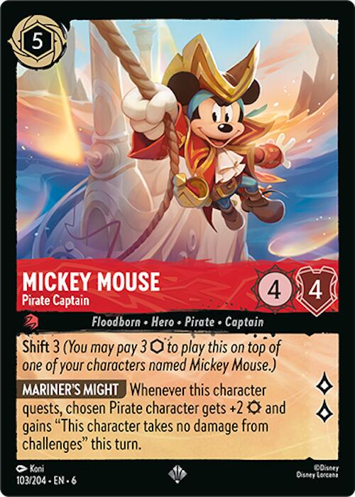 Mickey Mouse - Pirate Captain (103/204) [Azurite Sea] | Tabernacle Games