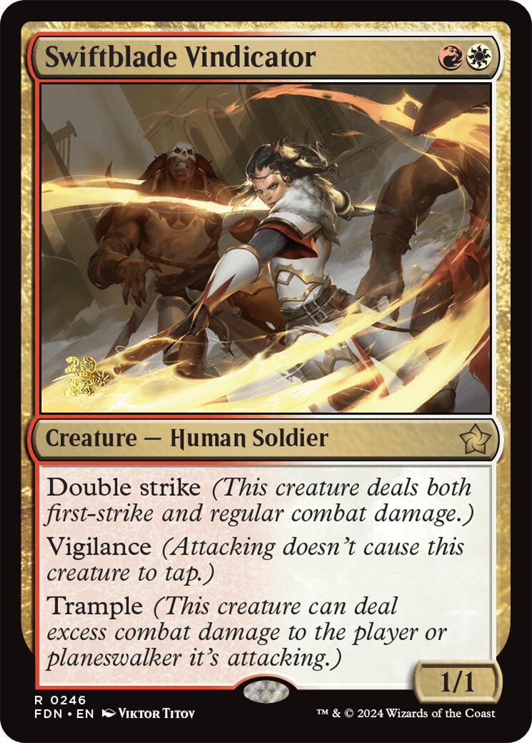 Swiftblade Vindicator [Foundations Prerelease Promos] | Tabernacle Games