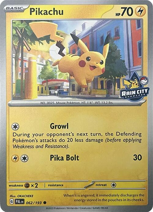 Pikachu (062/193) (Rain City Showcase) [Miscellaneous Cards] | Tabernacle Games