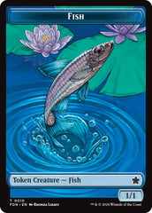 Faerie // Fish Doubled-Sided Token [Foundations Tokens] | Tabernacle Games