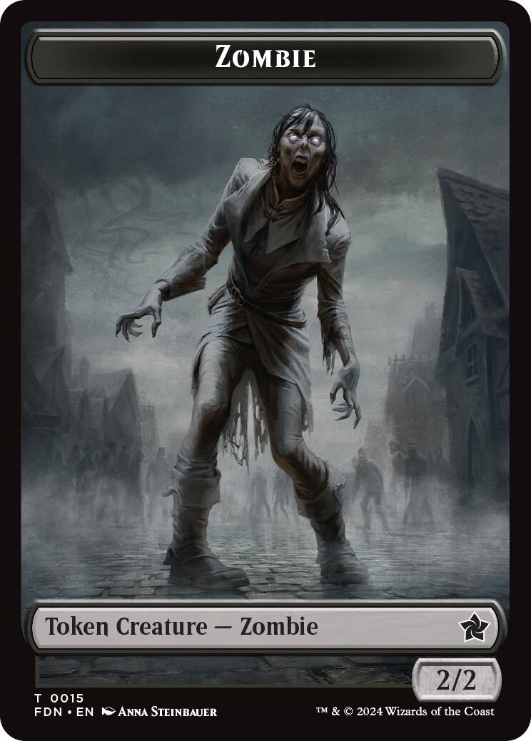 Zombie // Insect Doubled-Sided Token [Foundations Tokens] | Tabernacle Games