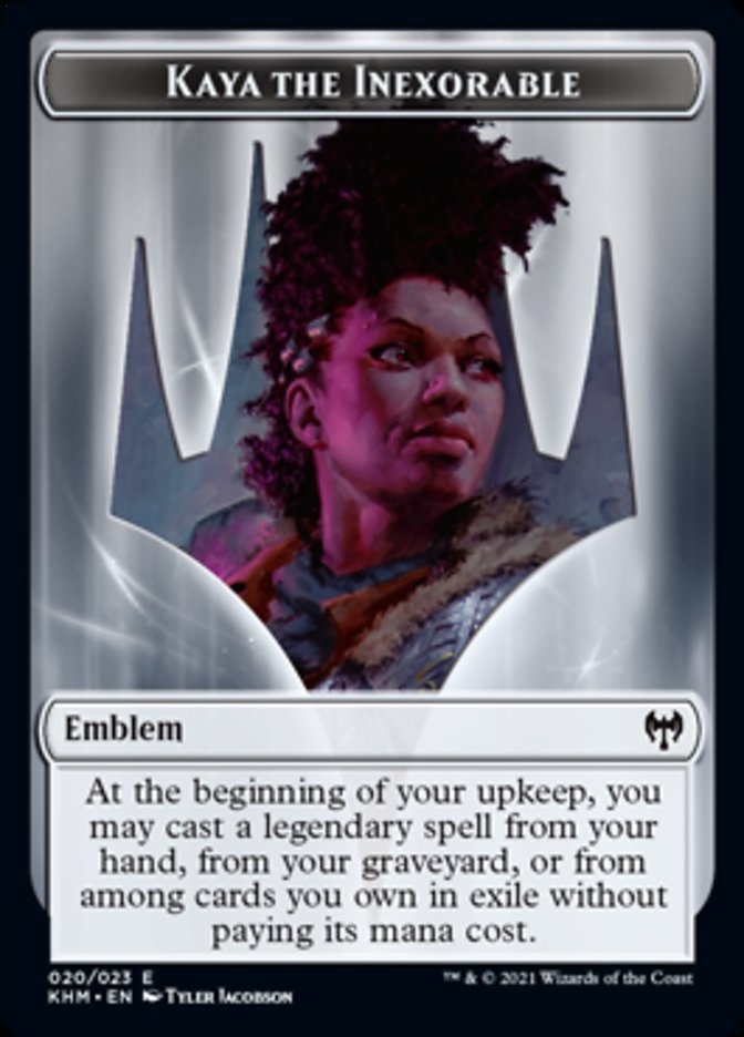 Kaya the Inexorable Emblem [Kaldheim Tokens] | Tabernacle Games