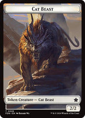 Cat Beast // Dragon (0017) Double-Sided Token [Foundations Tokens] | Tabernacle Games