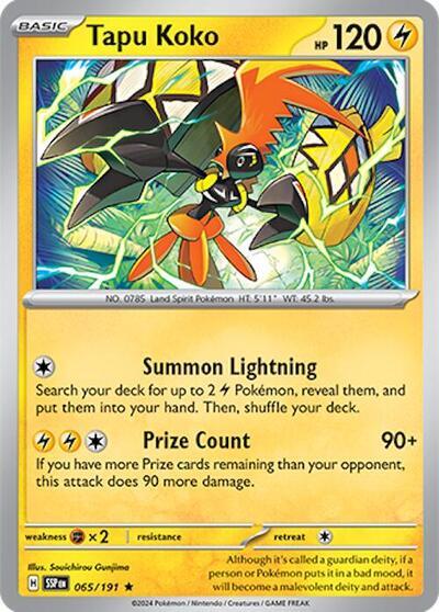 Tapu Koko (065/191) (Deck Exclusives) [Scarlet & Violet: Surging Sparks] | Tabernacle Games