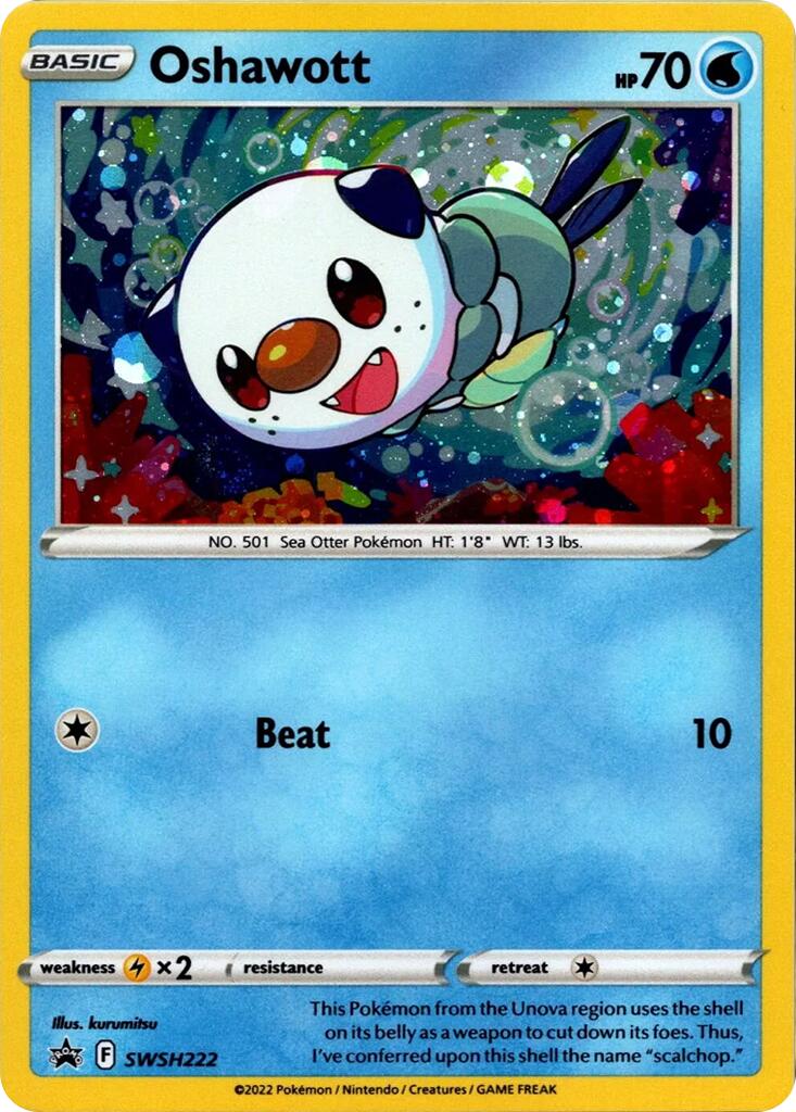 Oshawott (SWSH222) (Cosmo Holo) [Sword & Shield: Black Star Promos] | Tabernacle Games