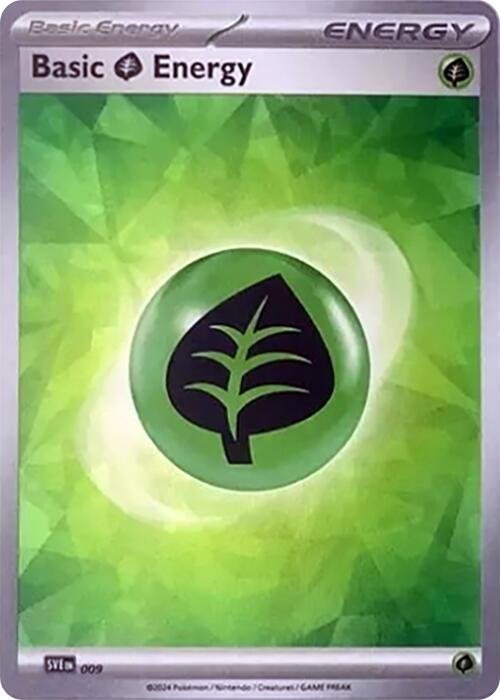 Basic Grass Energy (009) (Cracked Ice Holo) [Scarlet & Violet: Stellar Crown] | Tabernacle Games