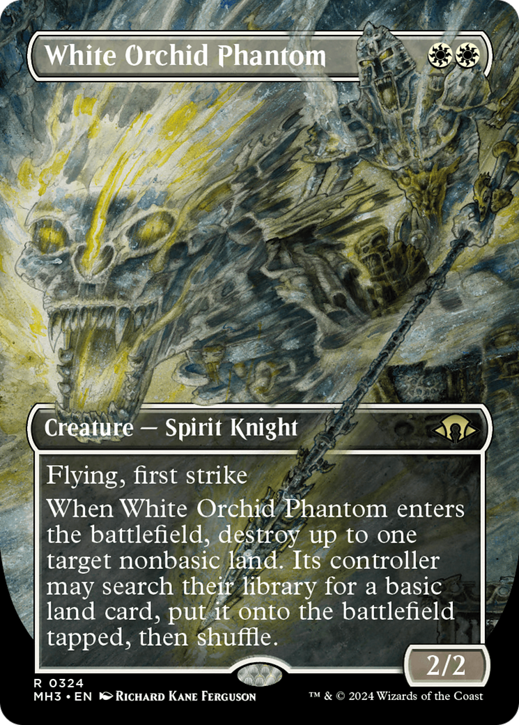 White Orchid Phantom (Borderless) [Modern Horizons 3] | Tabernacle Games