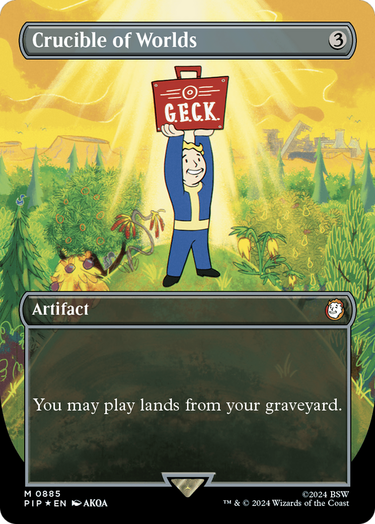 Crucible of Worlds (Borderless) (Surge Foil) [Fallout] | Tabernacle Games