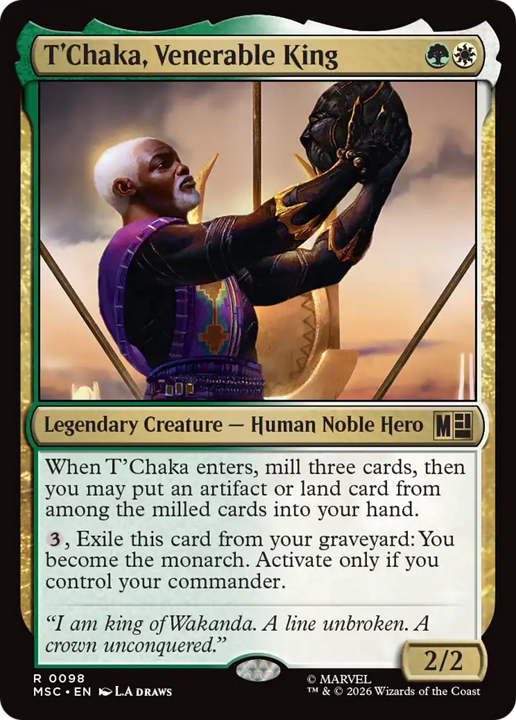 T'Chaka, Venerable King (Surge Foil) [Marvel Super Heroes Commander] | Tabernacle Games