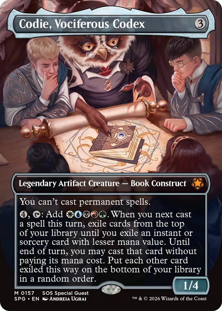 Codie, Vociferous Codex (Borderless) [Secrets of Strixhaven Special Guests] | Tabernacle Games