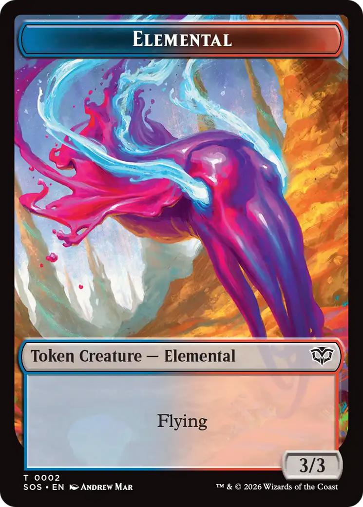 Fractal (0004) // Elemental (0002) Double-Sided Token [Secrets of Strixhaven Tokens] | Tabernacle Games