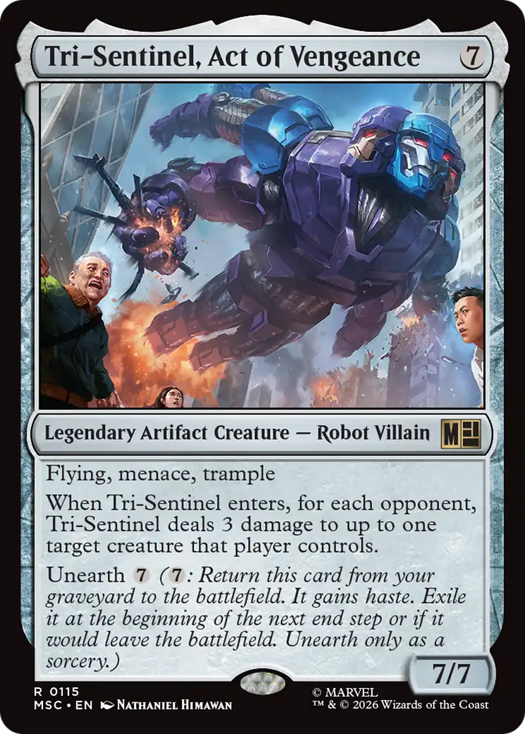 Tri-Sentinel, Act of Vengeance (Surge Foil) [Marvel Super Heroes Commander] | Tabernacle Games