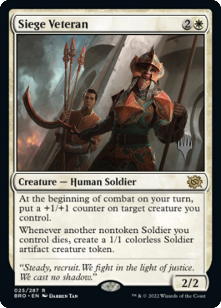 Siege Veteran (Promo Pack) [The Brothers' War Promos] | Tabernacle Games