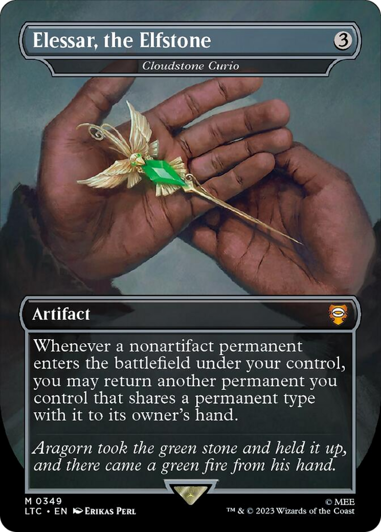 Elessar, the Elfstone - Cloudstone Curio (Borderless) (Surge Foil) [The Lord of the Rings: Tales of Middle-Earth Commander] | Tabernacle Games