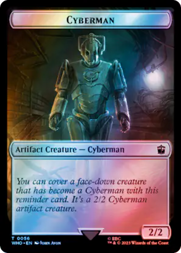 Alien // Cyberman Double-Sided Token (Surge Foil) [Doctor Who Tokens] | Tabernacle Games