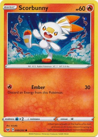 Scorbunny (030/202) (Cosmos Holo) [Sword & Shield: Base Set] | Tabernacle Games