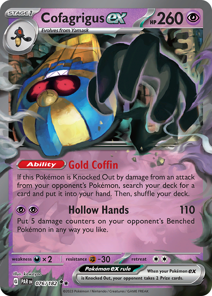 Cofagrigus ex (076/182) [Scarlet & Violet: Paradox Rift] | Tabernacle Games