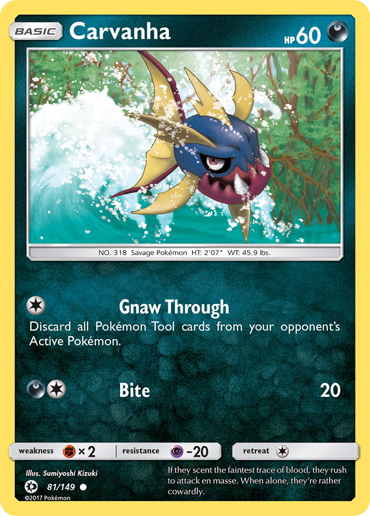 Carvanha (81/149) [Sun & Moon: Base Set] | Tabernacle Games