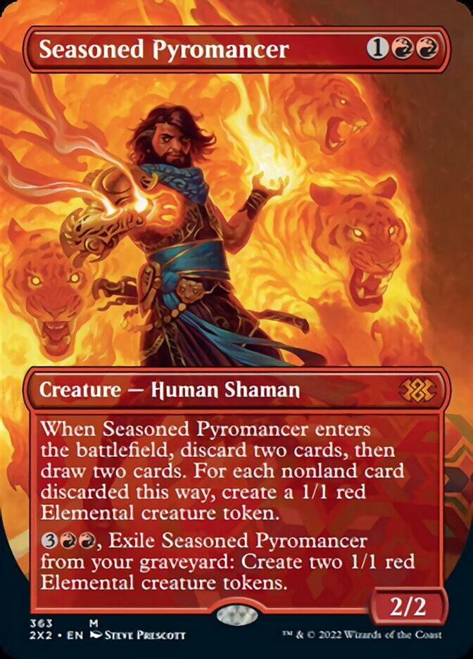 Seasoned Pyromancer (Borderless Alternate Art) [Double Masters 2022] | Tabernacle Games