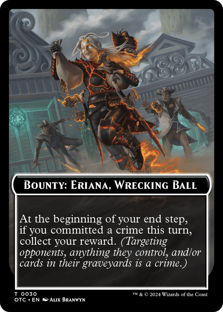 Bounty: Eriana, Wrecking Ball // Bounty Rules Double-Sided Token [Outlaws of Thunder Junction Commander Tokens] | Tabernacle Games