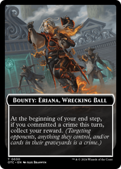 Bounty: Eriana, Wrecking Ball // Bounty Rules Double-Sided Token [Outlaws of Thunder Junction Commander Tokens] | Tabernacle Games