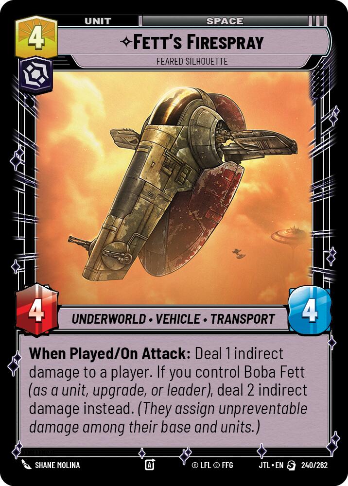 Fett's Firespray - Feared Silhouette (240/262) (240/257) [Jump to Lightspeed] | Tabernacle Games