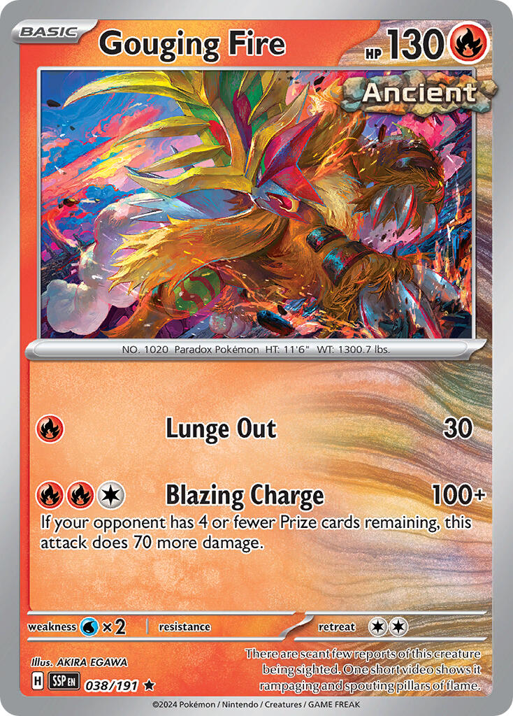 Gouging Fire (038/191) (Theme Deck Exclusive) [Scarlet & Violet: Surging Sparks] | Tabernacle Games