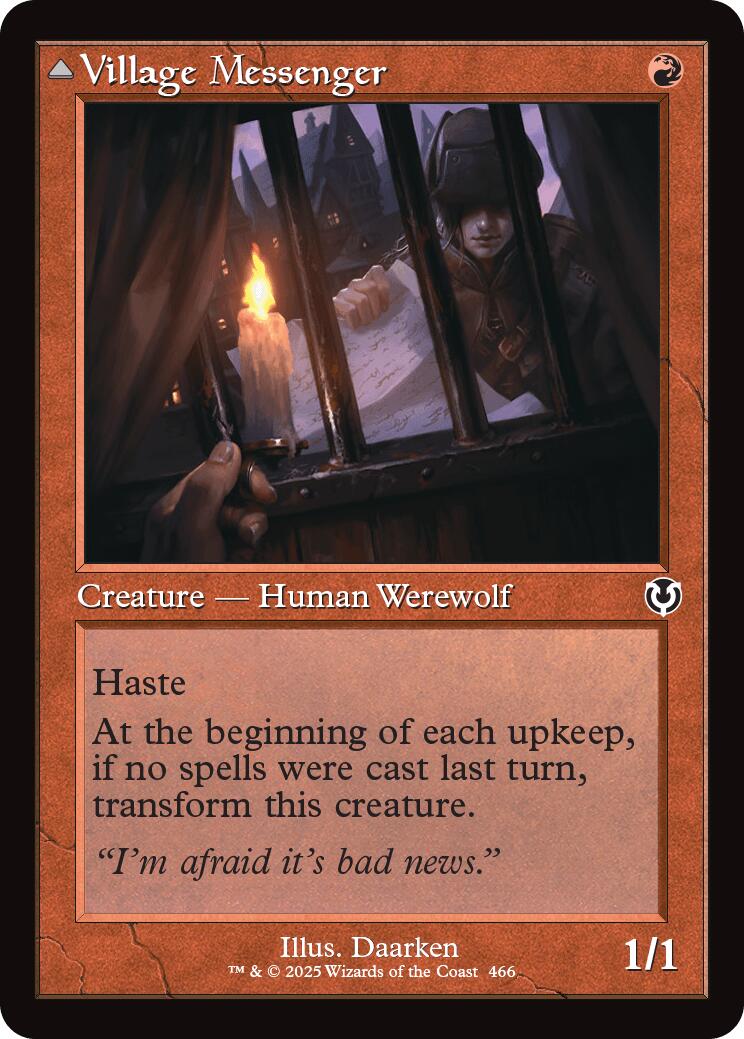 Village Messenger // Moonrise Intruder (Retro Frame) [Innistrad Remastered] | Tabernacle Games