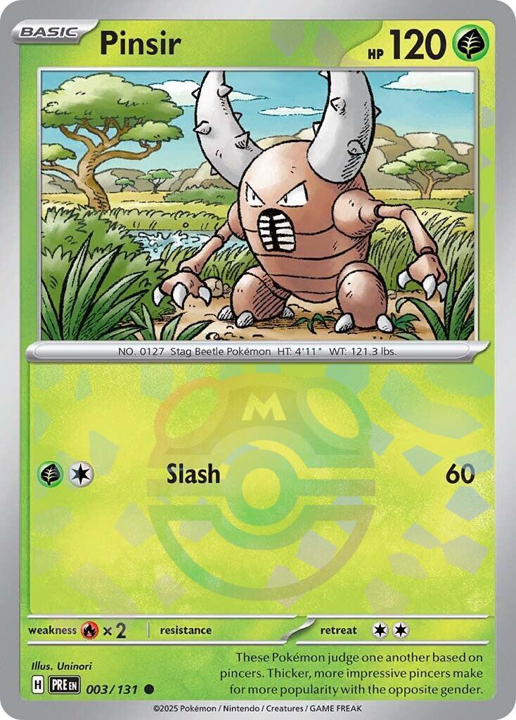 Pinsir (003/131) (Master Ball Pattern) [Scarlet & Violet: Prismatic Evolutions] | Tabernacle Games