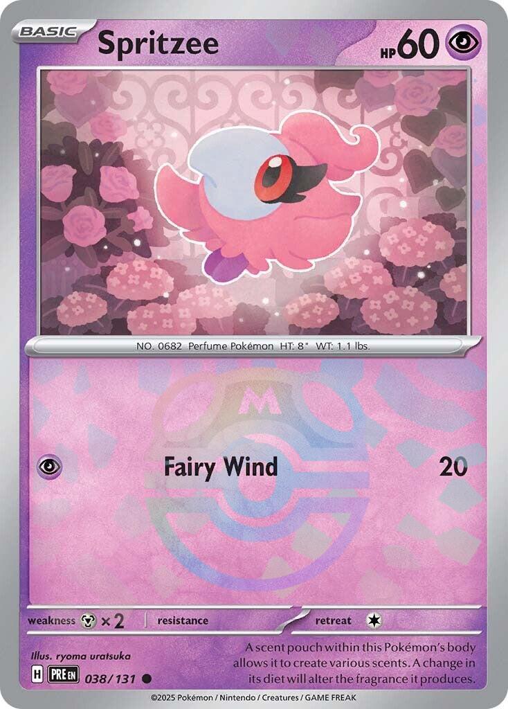 Spritzee (038/131) (Master Ball Pattern) [Scarlet & Violet: Prismatic Evolutions] | Tabernacle Games