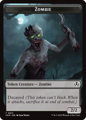 Zombie (0011) // Zombie (0012) Double-Sided Token [Innistrad Remastered Tokens] | Tabernacle Games