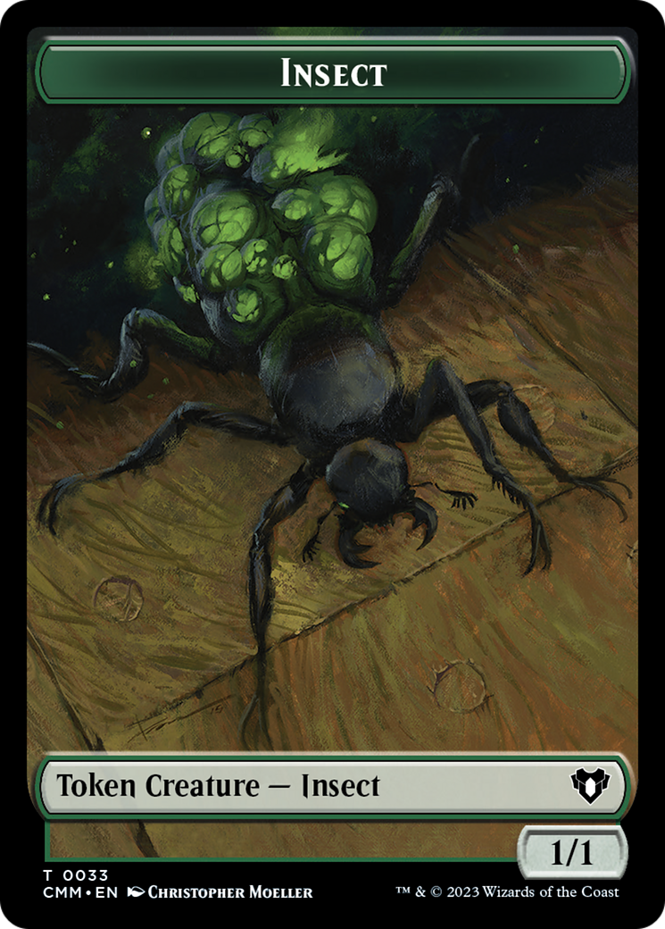 Spirit (0010) // Insect Double-Sided Token [Commander Masters Tokens] | Tabernacle Games