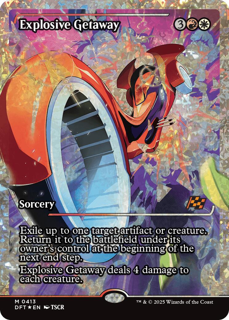 Explosive Getaway (Showcase Fracture Foil) (Japanese) [Aetherdrift] | Tabernacle Games