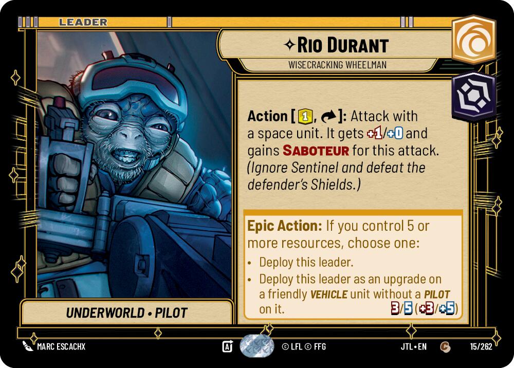 Rio Durant - Wisecrack Wheelman (015/262) (015/257) [Jump to Lightspeed] | Tabernacle Games