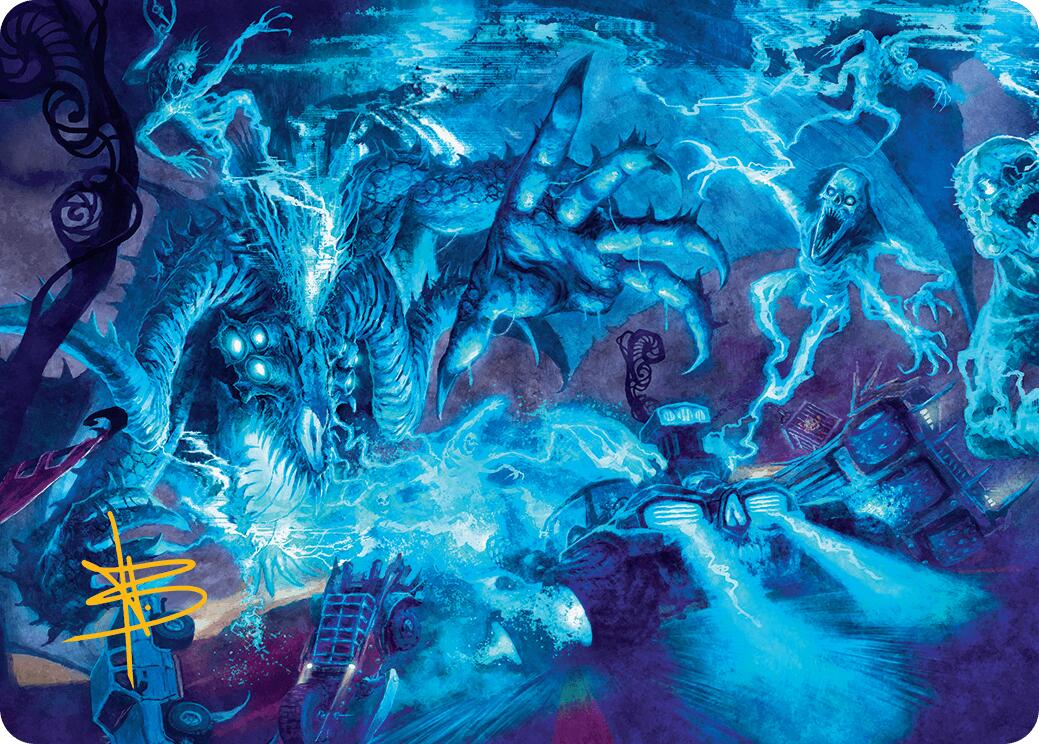 The Speed Demon Art Card (Gold-Stamped Signature) [Aetherdrift Art Series] | Tabernacle Games