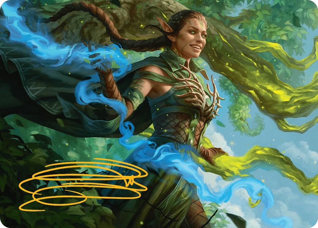 Nissa, Worldsoul Speaker Art Card (Gold-Stamped Signature) [Aetherdrift Art Series] | Tabernacle Games