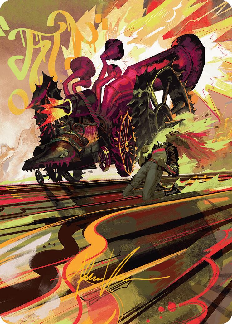 Rocketeer Boostbuggy Art Card (Gold-Stamped Signature) [Aetherdrift Art Series] | Tabernacle Games