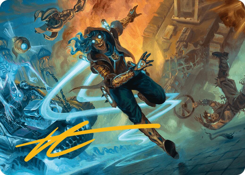 Sita Varma, Masked Racer Art Card (Gold-Stamped Signature) [Aetherdrift Art Series] | Tabernacle Games