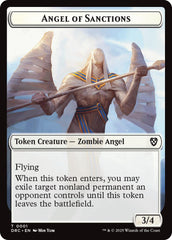 Angel of Sanctions // Zombie (0003) Double-Sided Token [Aetherdrift Tokens] | Tabernacle Games