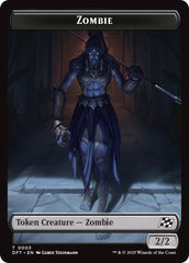 Zombie Warrior // Zombie (0003) Double-Sided Token [Aetherdrift Tokens] | Tabernacle Games