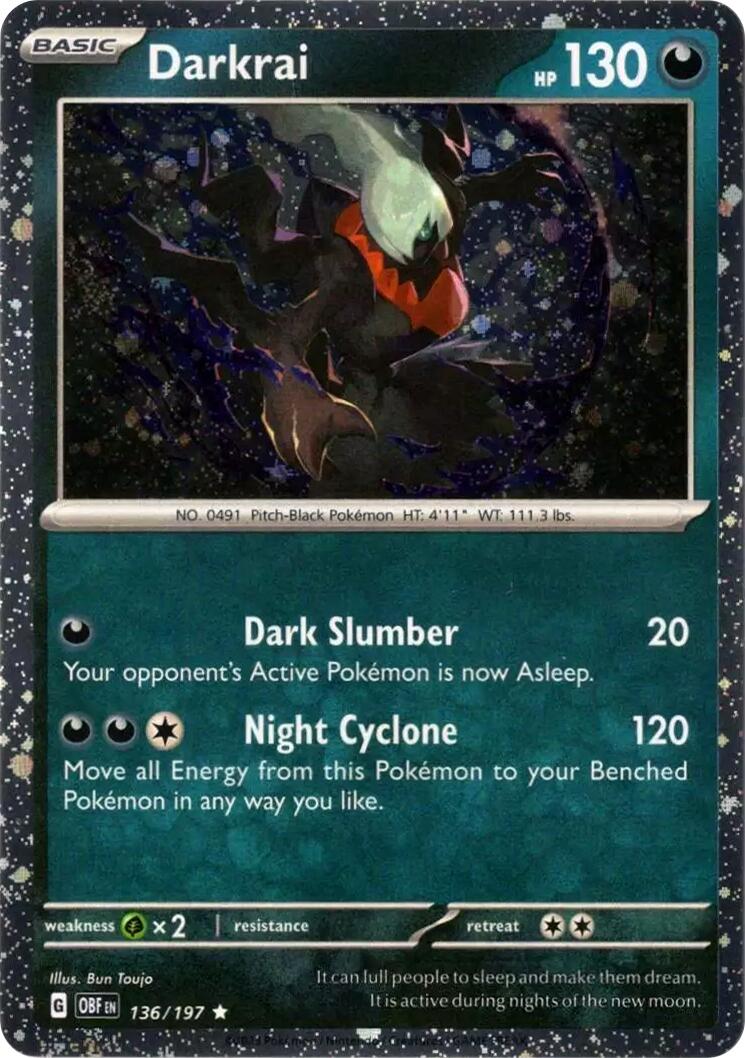 Darkrai (136/197) (Cosmos Holo) [Scarlet & Violet: Obsidian Flames] | Tabernacle Games