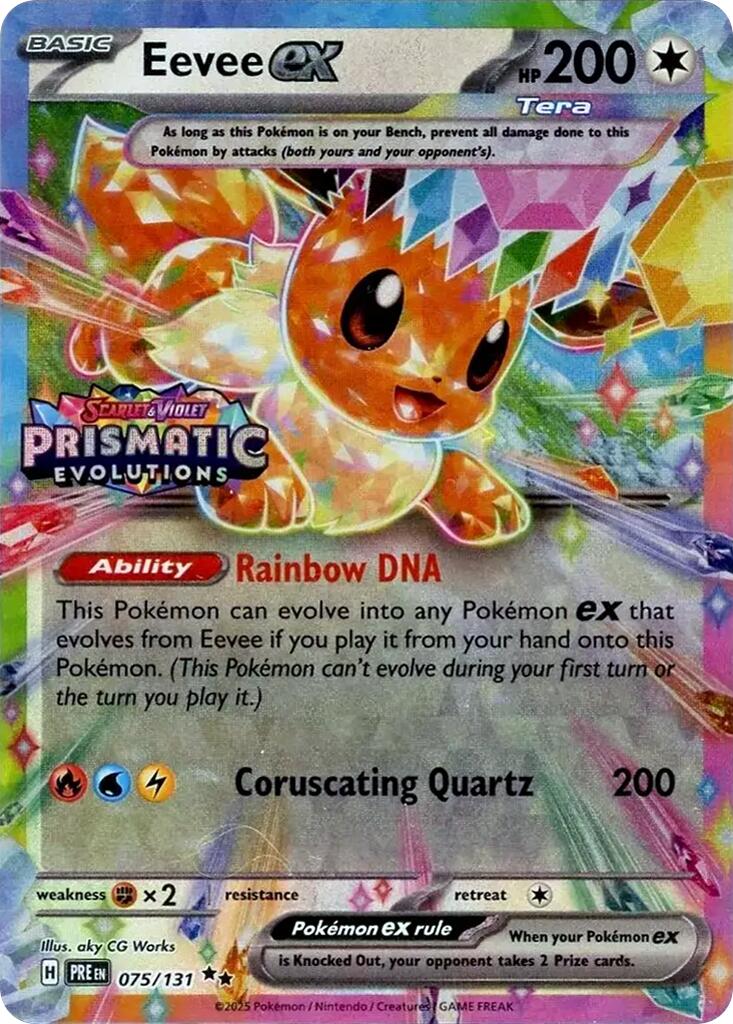 Eevee ex (075/131) (Prismatic Evolutions Stamp) [Scarlet & Violet: Prismatic Evolutions] | Tabernacle Games