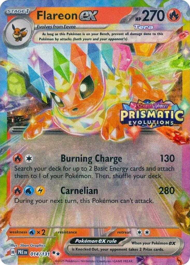 Flareon ex (014/131) (Prismatic Evolutions Stamp) [Scarlet & Violet: Prismatic Evolutions] | Tabernacle Games