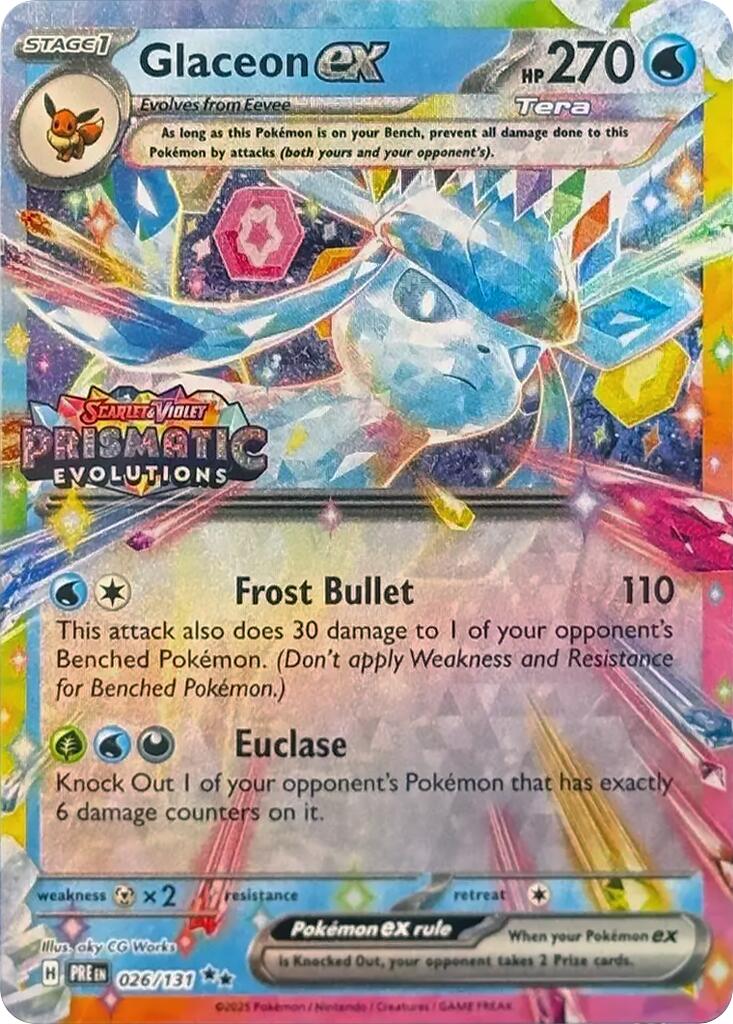 Glaceon ex (026/131) (Prismatic Evolutions Stamp) [Scarlet & Violet: Prismatic Evolutions] | Tabernacle Games