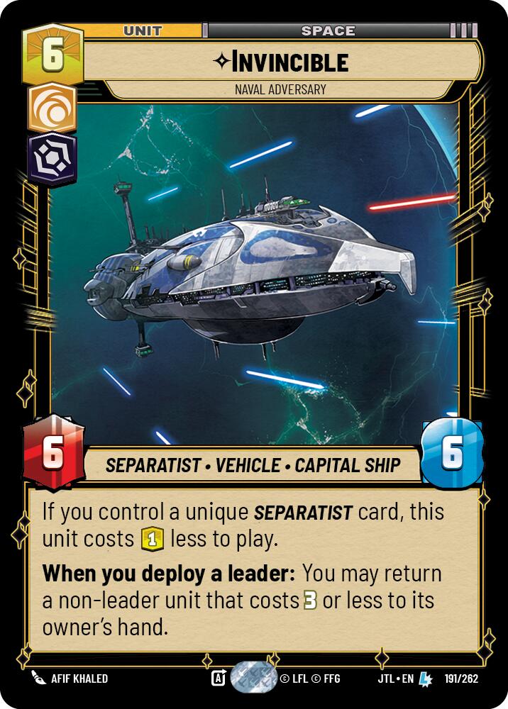 Invincible - Naval Adversary (191/262) (191/257) [Jump to Lightspeed] | Tabernacle Games