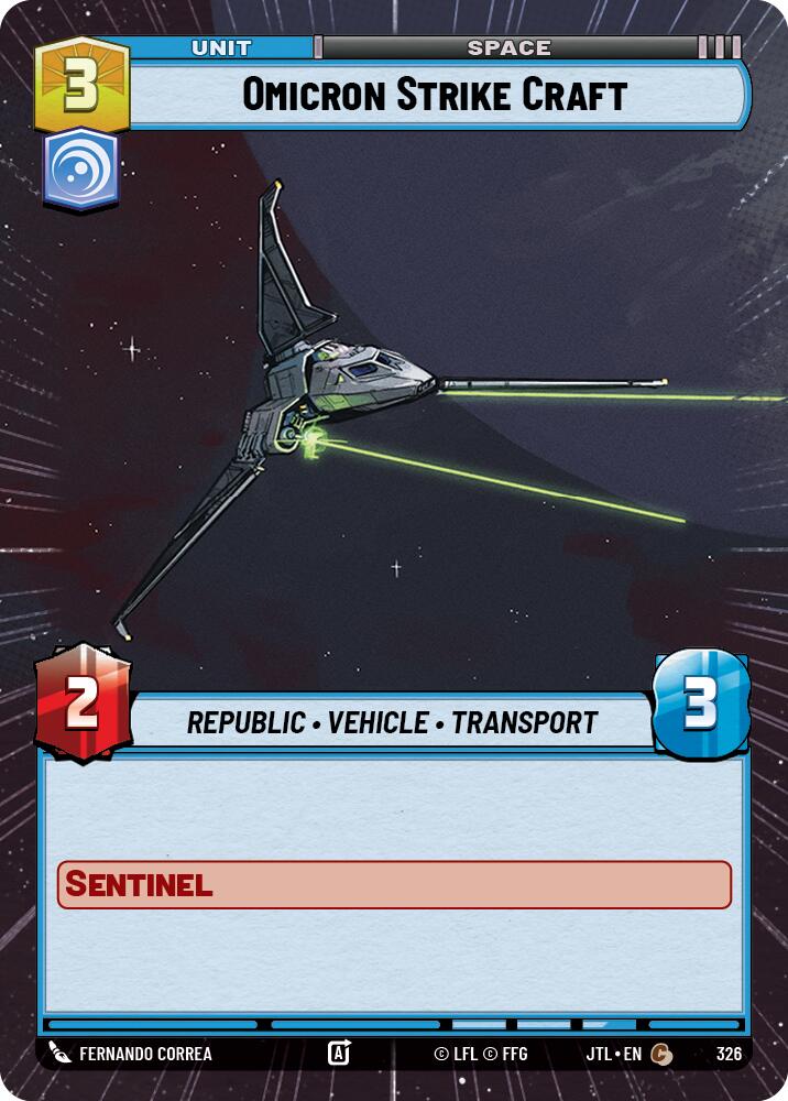 Omicron Strike Craft (326) (Hyperspace) (326) [Jump to Lightspeed] | Tabernacle Games