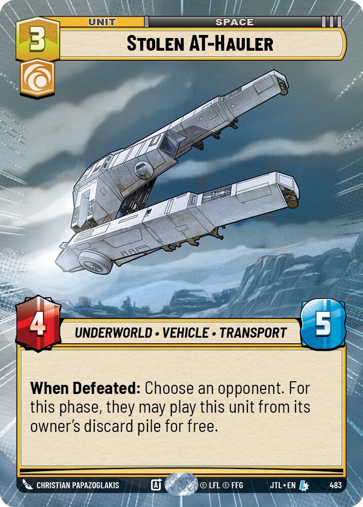 Stolen AT-Hauler (483) (Hyperspace) (483) [Jump to Lightspeed] | Tabernacle Games