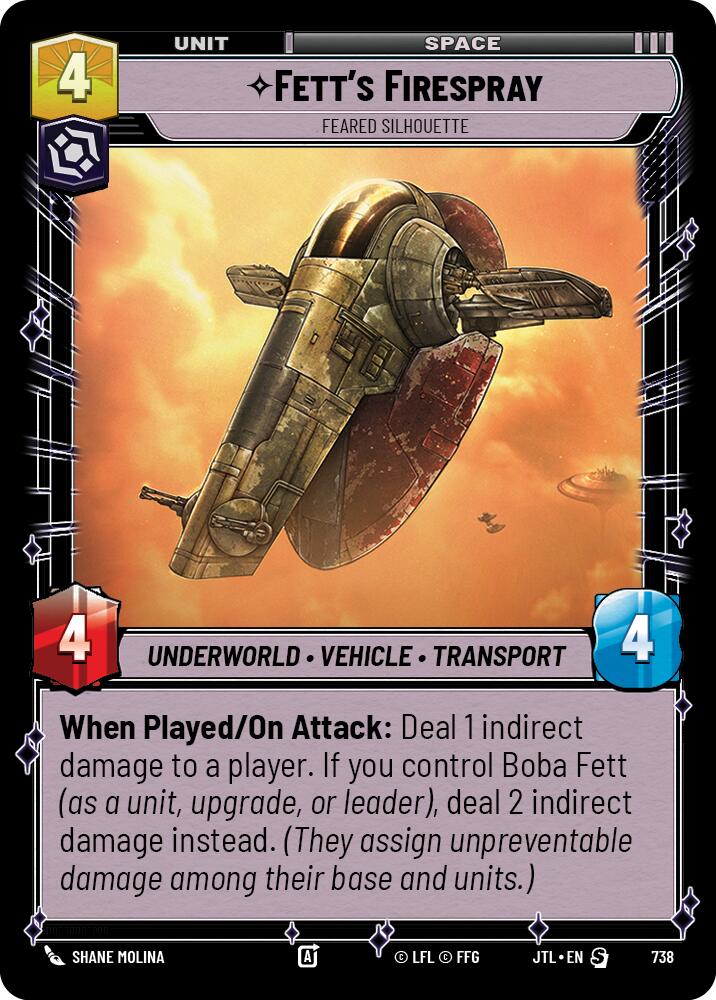 Fett's Firespray - Feared Silhouette (738) (738) [Jump to Lightspeed] | Tabernacle Games